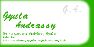 gyula andrassy business card